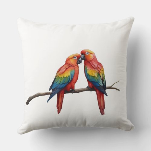  Lovebirds in Romance Clip Art Collection Throw Pillow
