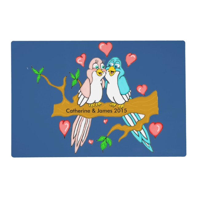 Lovebirds Laminated Placemat (Front)