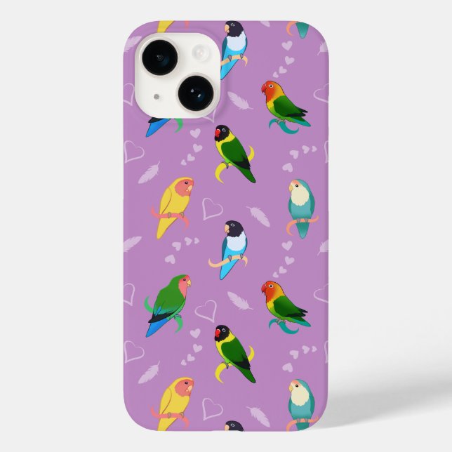 Lovebirds of Rainbow Colors Pattern Case-Mate iPhone Case (Back)