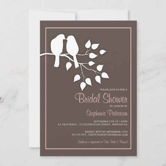Lovebirds on a Branch Bridal Shower Invitation