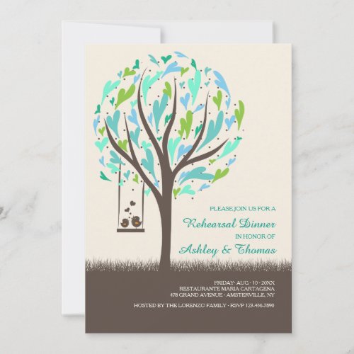 Lovebirds On A Swing Invitation