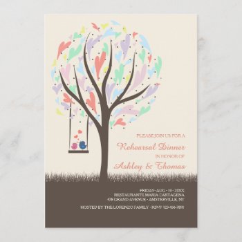 Lovebirds On A Swing Pastel Invitation by PixiePrints at Zazzle