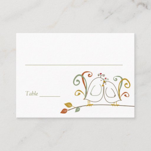 Customizable Lovebirds on Branches Place Cards Business Card