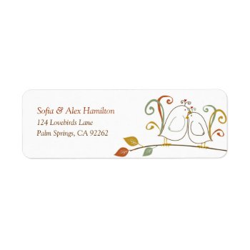 Lovebirds On Branches Return Address Labels by paisleyinparis at Zazzle