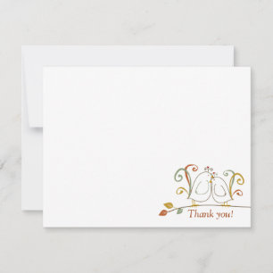 Lovebirds on Branches Thank You Notecards