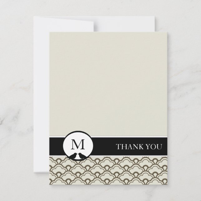 Lovebirds Personalized Thank You Cards (Two-Sided) (Front)