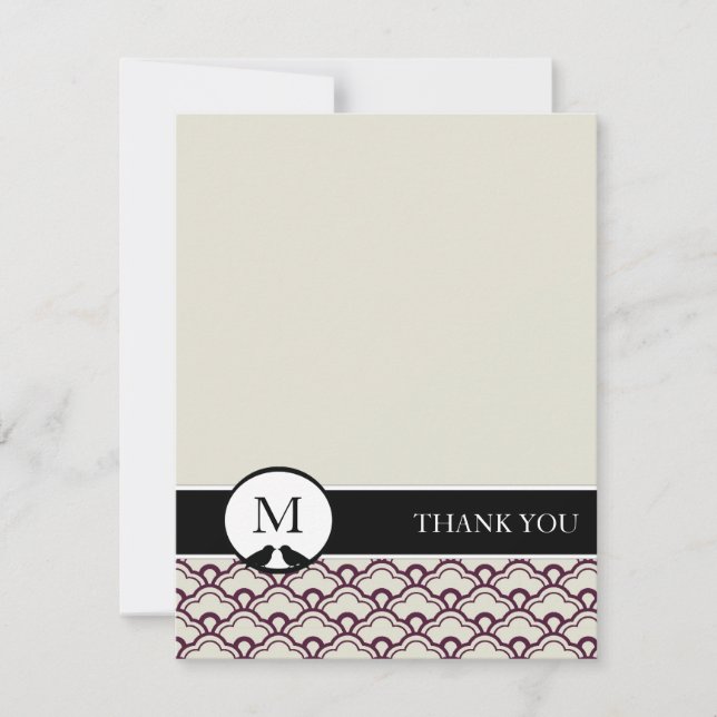 Lovebirds Personalized Thank You Cards (Two-Sided) (Front)