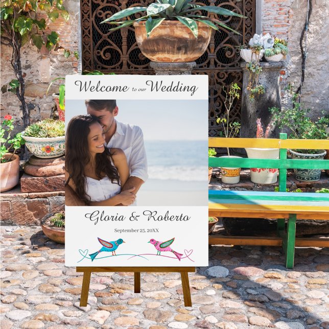 Lovebirds Photo Welcome Large Wedding Signs (Creator Uploaded)