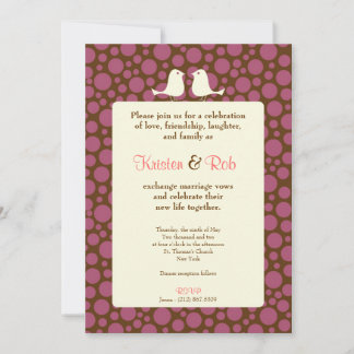 Lovebirds (Polka Dot) Wedding Invitation