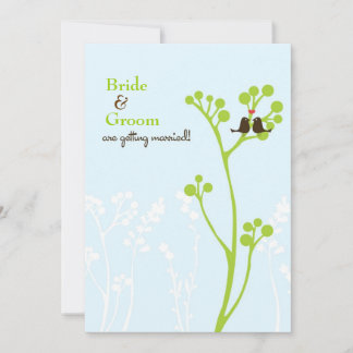 Lovebirds (Powder Blue) Invitation