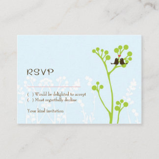 Lovebirds (Powder Blue) RSVP Card