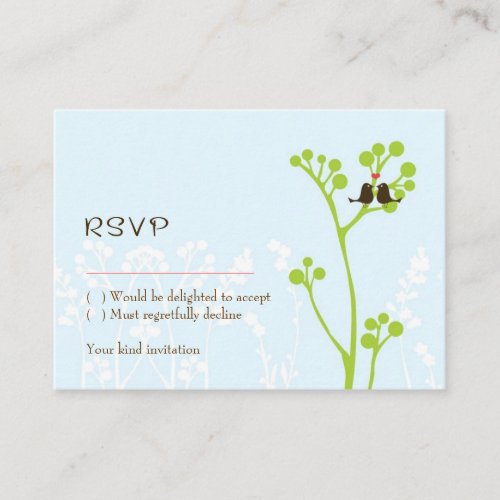 Lovebirds (Powder Blue) RSVP Card Business Cards