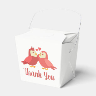 Lovebirds Red Burgundy Wedding Birds Bridal Shower Favor Boxes