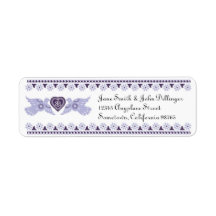 Lovebirds Return Address Label - purple
