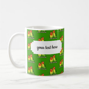 Lovebirds Romantic Valentines Pixel Art Pattern Coffee Mug