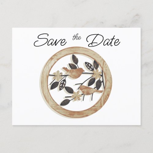 Lovebirds  Save the Date Postcard