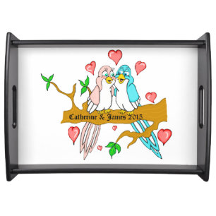 Lovebirds Serving Tray