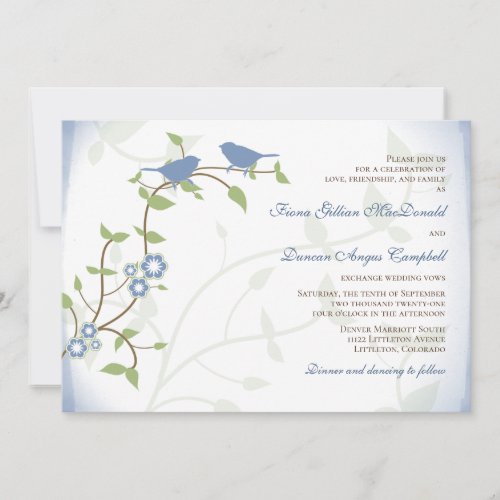 Lovebirds Songbirds Birds Wedding Invitation
