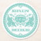 Lovebirds teal 4" paper coaster