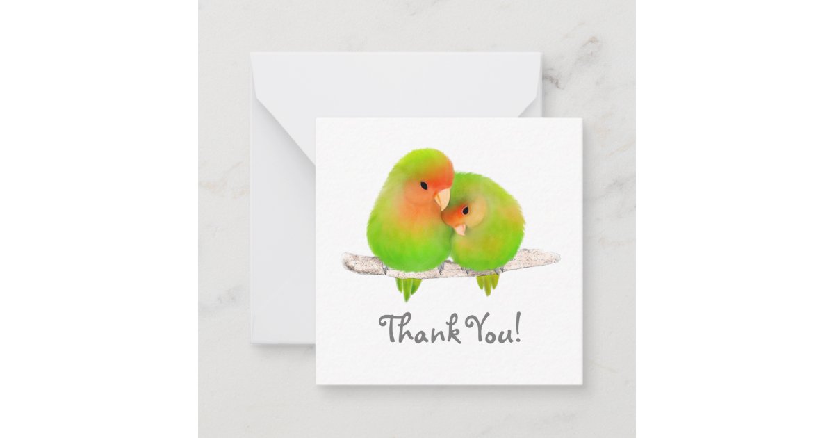 Lovebirds Thank You Note card | Zazzle