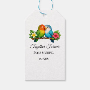 Lovebirds Together Forever Wedding Anniversary Gift Tags