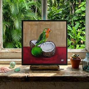 Lovebird's Tropical Fiesta Painting by Alfred Fox Canvas Print