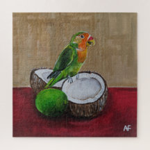 Lovebird's Tropical Fiesta Painting by Alfred Fox