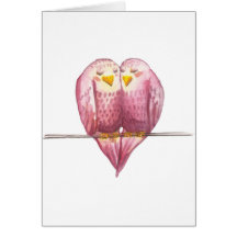 Lovebirds Valentine's Day Original Watercolor Card