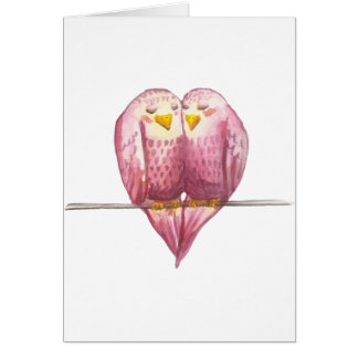 Lovebirds Valentine's Day Original Watercolor Card