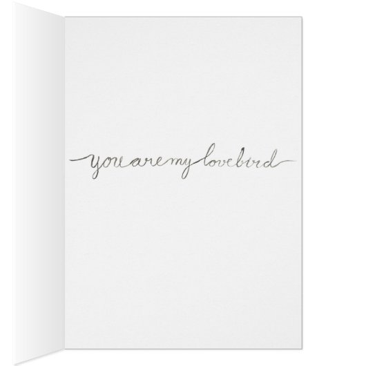 Lovebirds Valentine's Day Original Watercolor Card (Inside (Right))