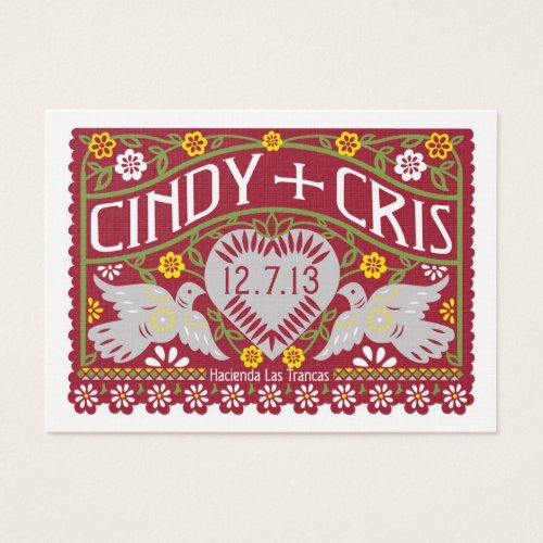 Lovebirds Wedding Banners Favor Card English Business Card