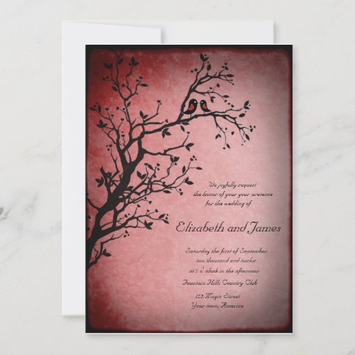 Lovebirds wedding invitation