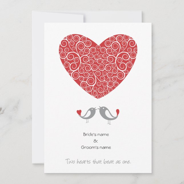 lovebirds wedding invitation cards (Front)