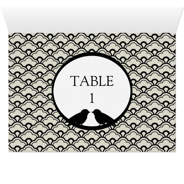 Lovebirds Wedding Reception Table Cards (Inside Horizontal (Bottom))