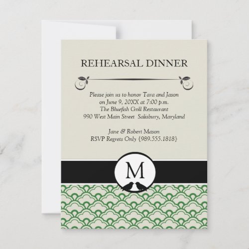 Lovebirds Wedding Rehearsal Dinner Invitations