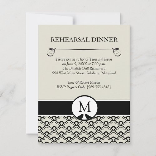 Lovebirds Wedding Rehearsal Dinner Invitations