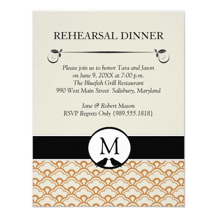 Lovebirds Wedding Rehearsal Dinner Invitations