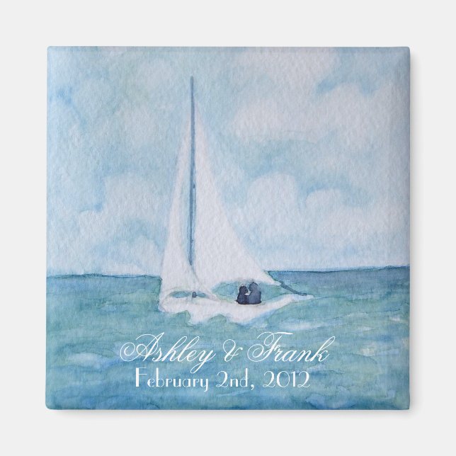 Loveboat Save-the-Date magnet (Front)