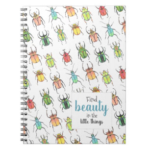 Lovebug Beetle Pattern with Quote Notebook