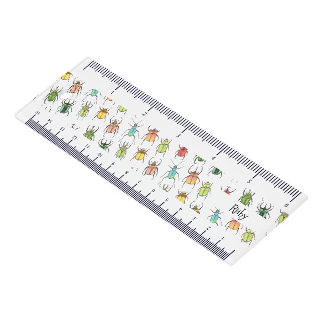 Lovebug Beetles Add Your Name Kids Ruler (Angled)