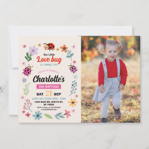 Lovebug Birthday Girls Love Bug Ladybird Photos Invitation