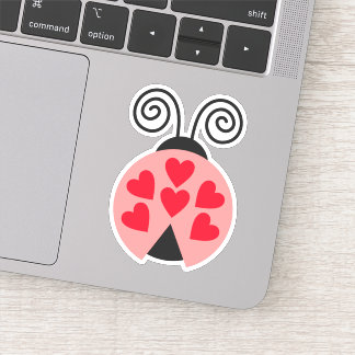Lovebug Hearts Ladybug Die Cut Sticker Decal