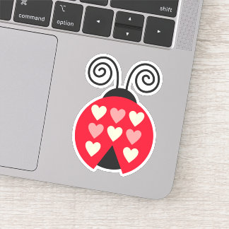 Lovebug Hearts Ladybug Die Cut Sticker Decal