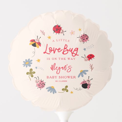 Lovebug Insect Floral Baby Shower Balloon