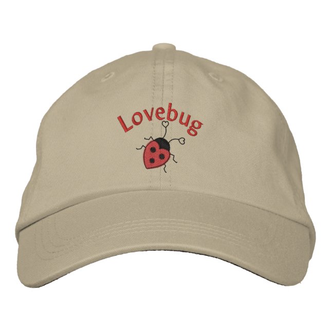 LoveBug with Ladybug Embroidered Baseball Hat (Front)
