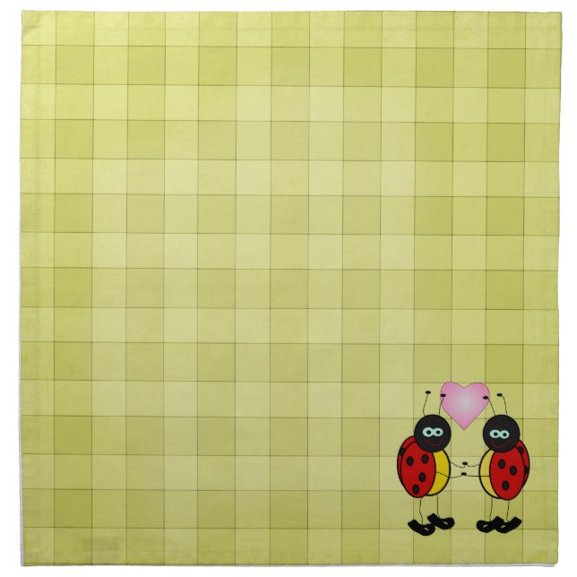 Lovebugs Picnic Cloth Napkin (Front)