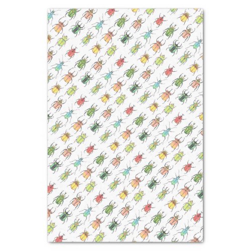 Lovebugs Watercolor Beetles Pattern Tissue Paper