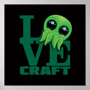 Lovecraft Baby Cthulhu Design – Spooky Cute Love Poster
