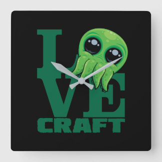 Lovecraft Baby Cthulhu Design – Spooky Cute Love Square Wall Clock