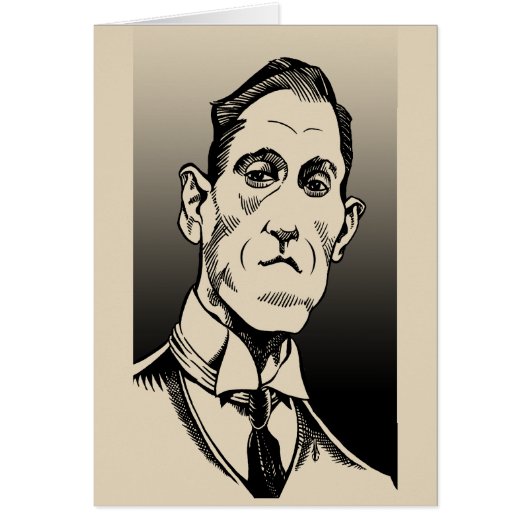 Lovecraft Greeting Card, Lovecraft Portrait (Front)